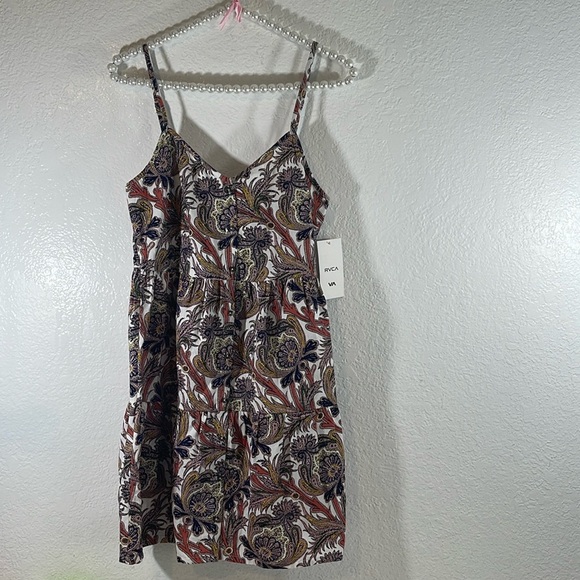 RVCA Frontier Paisley Dress Adjustable Straps Size Small NEW - Picture 2 of 12